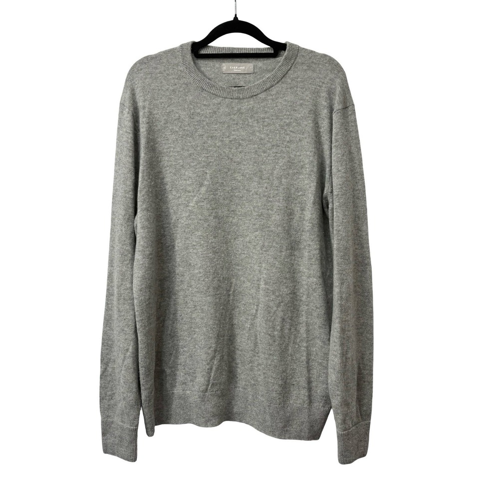 Everlane classic lightweight crewneck Cashmere sweater Light Gray Size Large